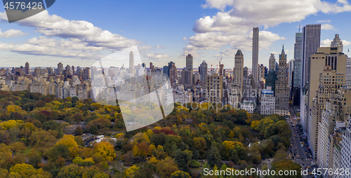 Image of Fall Color Autumn Season Buildings of 5th Avenue NYC