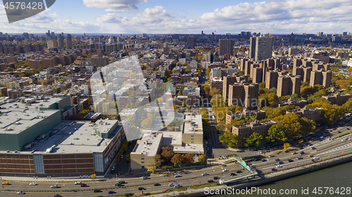Image of Bright Sunny Day over Housing Authority Buildings in Harlem New 