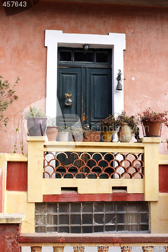 Image of traditional painted entrance in Calvi Corsica