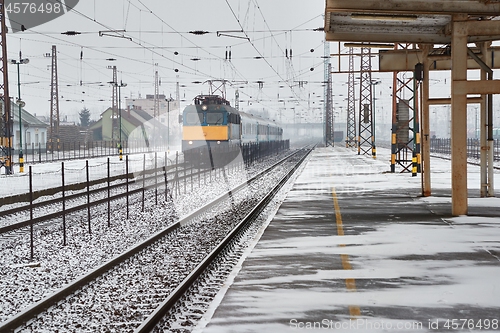 Image of Railway station with passaenger train