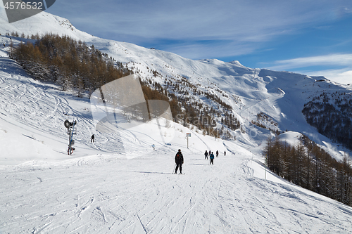 Image of Skiing slopes from the top