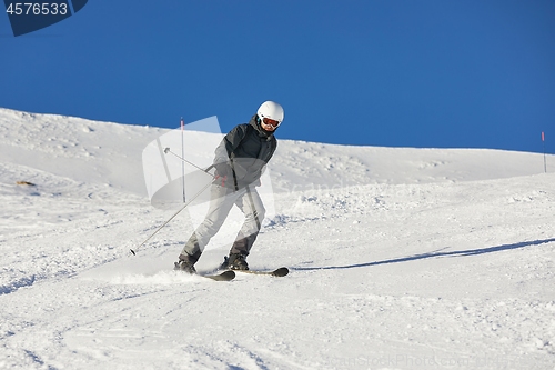 Image of Skiing in the winter snowy slopes