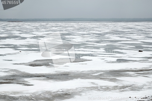 Image of Frozen lake surface