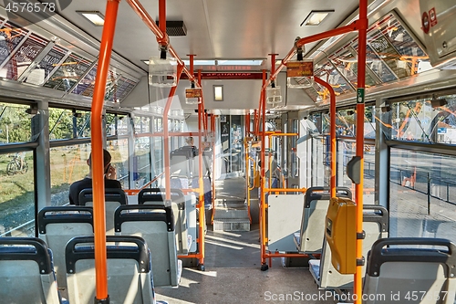 Image of Public bus interior in Brno