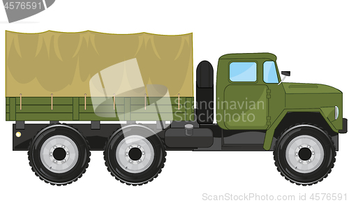 Image of Cargo car with basket covered by tarpaulin