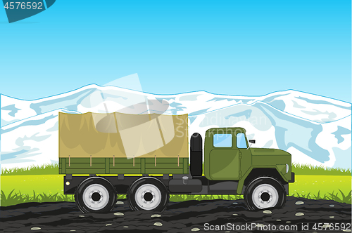 Image of Cargo car ural on background of the nature