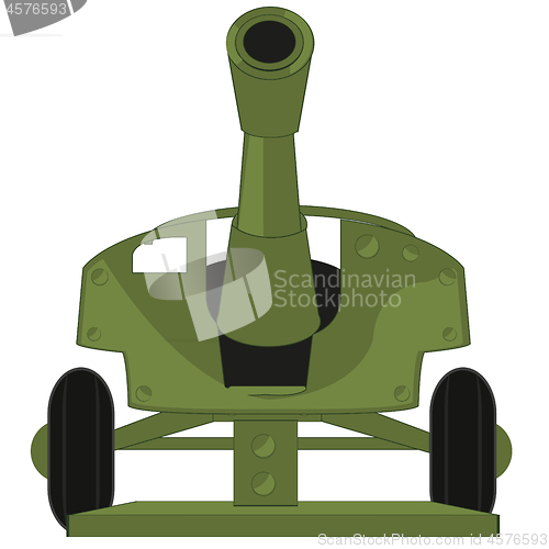 Image of Weapon artillery gun on white background is insulated