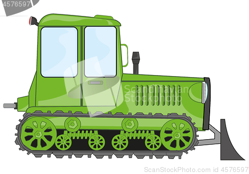 Image of Crawer tractor on white background is insulated