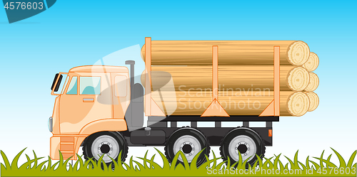 Image of Big car with cargo log but nature