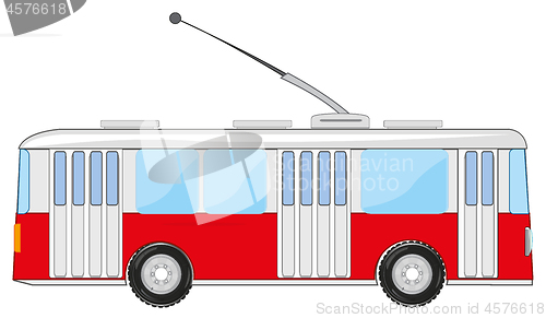 Image of Vector illustration of the public transport trolley bus