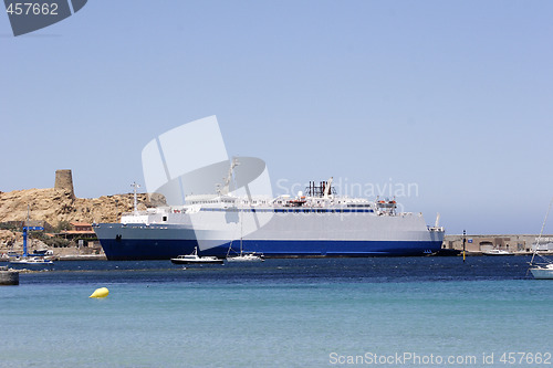 Image of ferry boat to Corsica in port
