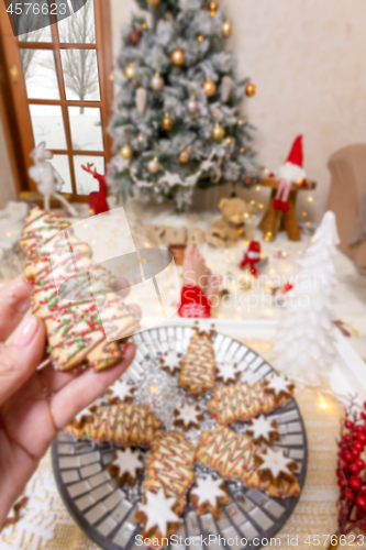 Image of Decorated and iced Christmas cookies