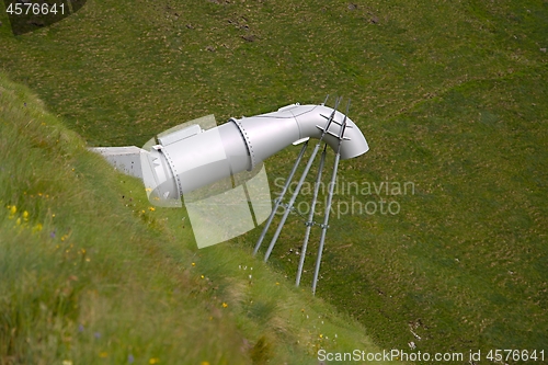 Image of Avalanch trigger gas pipe in the mountains