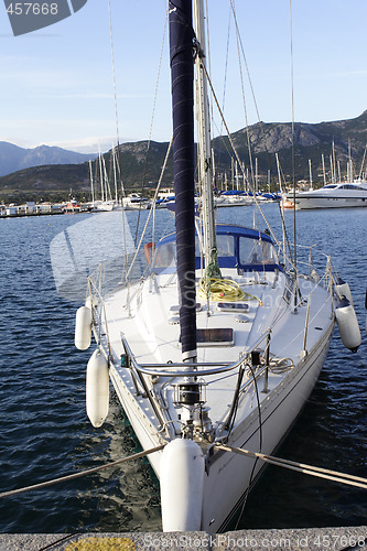 Image of close up detail of sailing yacht