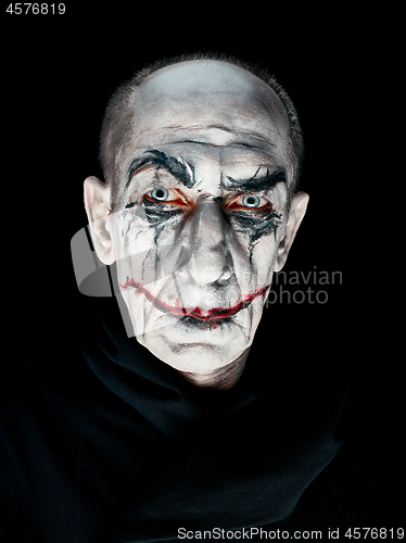 Image of Bloody Halloween theme: crazy maniak face