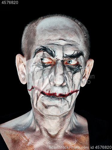 Image of Bloody Halloween theme: crazy maniak face