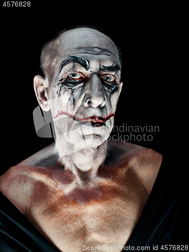 Image of Bloody Halloween theme: crazy maniak face