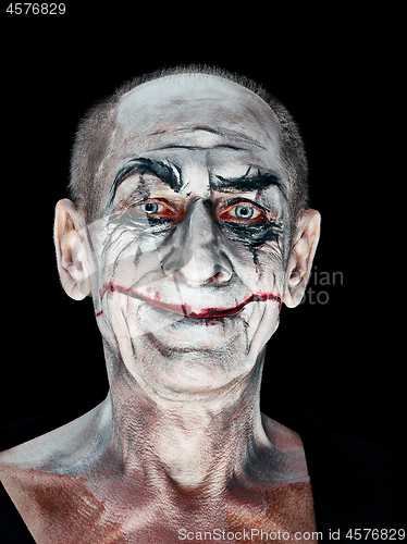 Image of Bloody Halloween theme: crazy maniak face