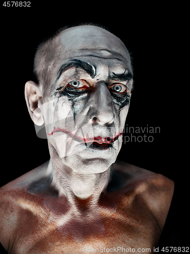 Image of Bloody Halloween theme: crazy maniak face