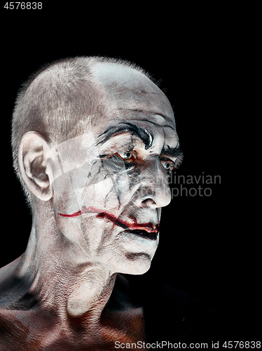 Image of Bloody Halloween theme: crazy maniak face