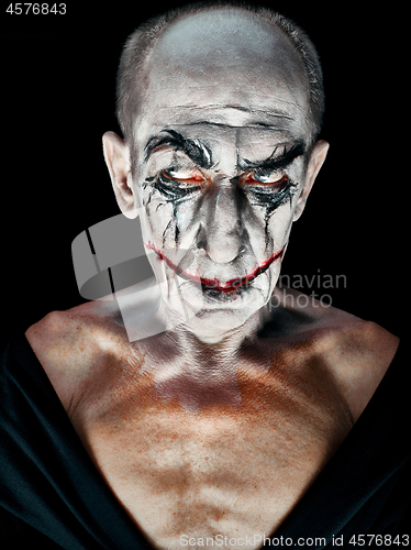 Image of Bloody Halloween theme: crazy maniak face