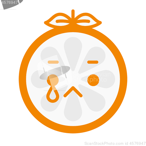 Image of Emoji - tears crying orange. Isolated vector.