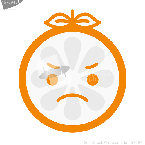 Image of Emoji - angry orange. Isolated vector.