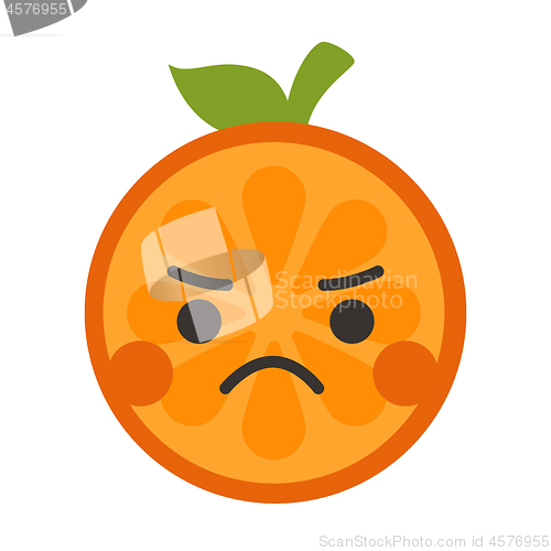 Image of Emoji - angry orange. Isolated vector.