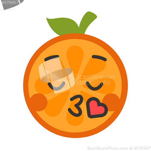 Image of Emoji - kiss orange smile. Isolated vector.