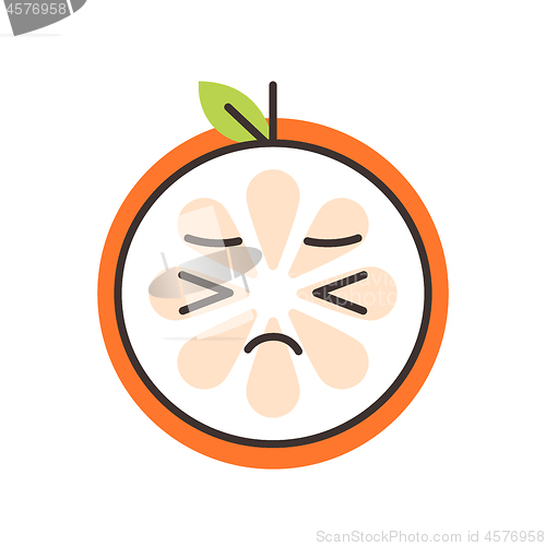 Image of Emoji - crying orange. Isolated vector.