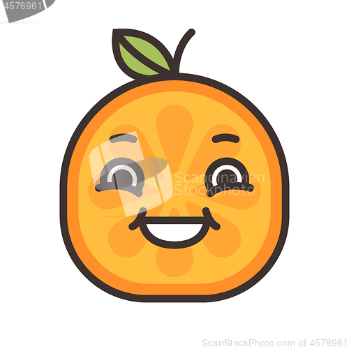 Image of Emoji - laughing orange smile. Isolated vector.