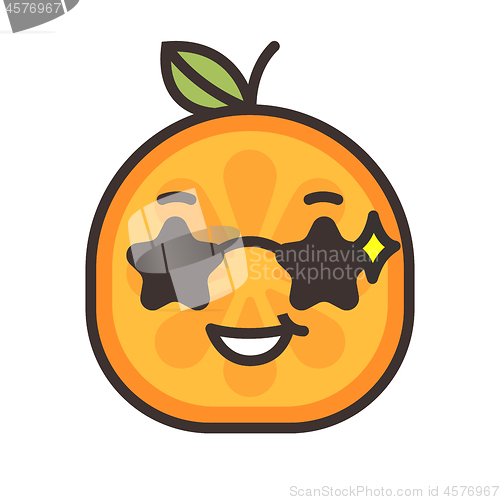 Image of Emoji - cool orange with sunglasses. Isolated vector.