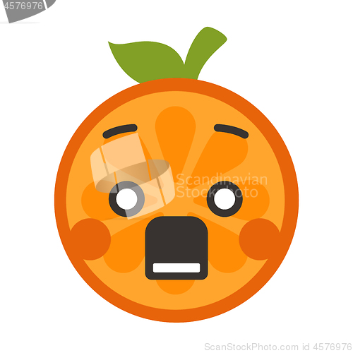 Image of Emoji - shock orange smile. Isolated vector.