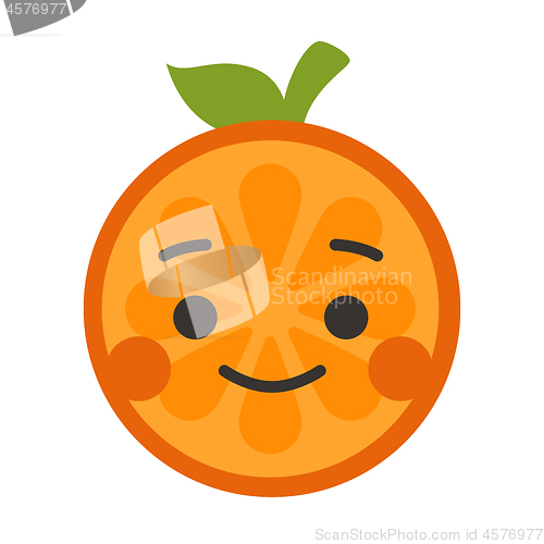 Image of Emoji - orange with happy smile. Isolated vector.