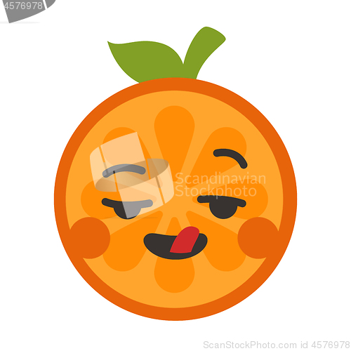 Image of Emoji - crazy orange. Isolated vector.