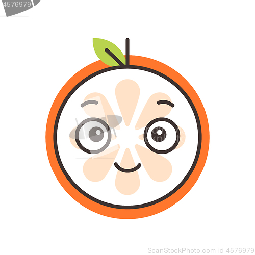 Image of Emoji - orange with happy smile. Isolated vector.