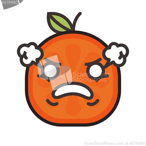 Image of Emoji - furious orange. Isolated vector.