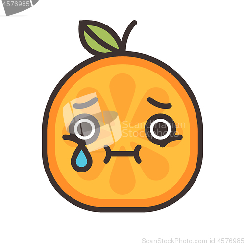 Image of Emoji - tears crying orange. Isolated vector.