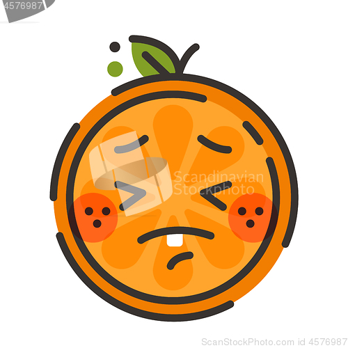 Image of Emoji - crying orange. Isolated vector.