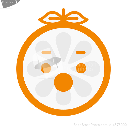 Image of Emoji - scream orange smile. Isolated vector.