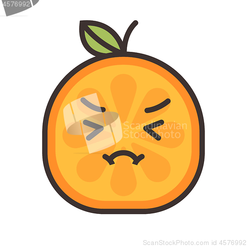 Image of Emoji - crying orange. Isolated vector.