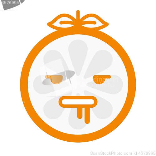 Image of Emoji - crazy orange. Isolated vector.