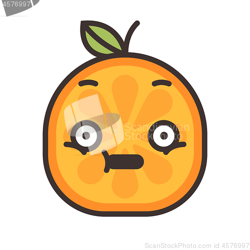 Image of Emoji - shock orange smile. Isolated vector.