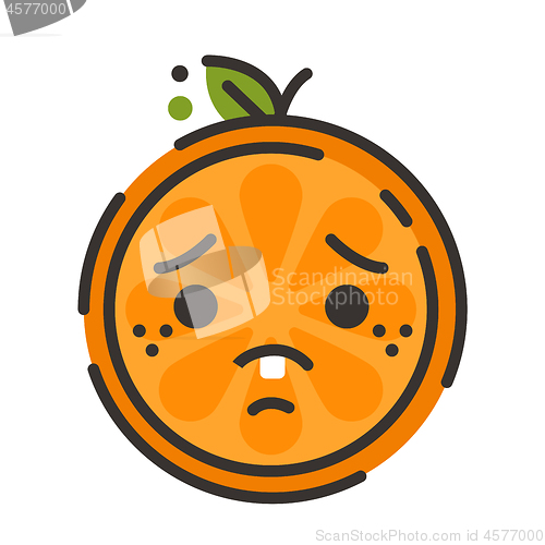 Image of Emoji - sad orange feeling like crying. Isolated vector.