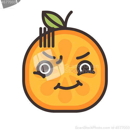 Image of Emoji - angry orange. Isolated vector.