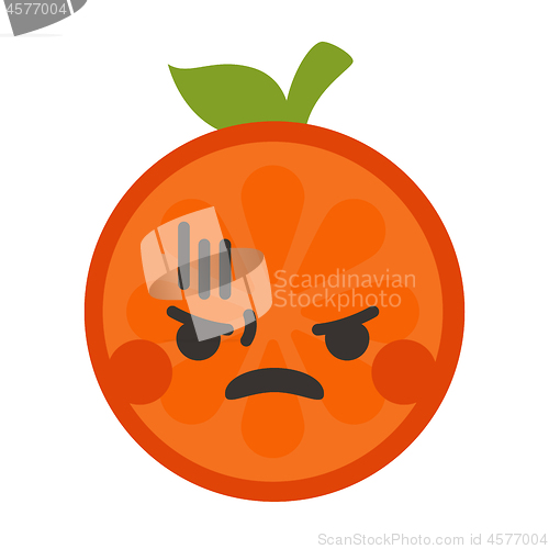 Image of Emoji - furious orange. Isolated vector.