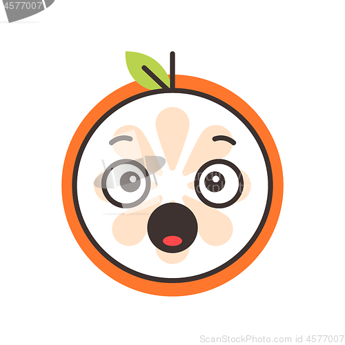 Image of Emoji - scream orange smile. Isolated vector.