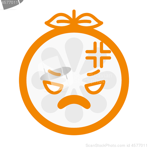 Image of Emoji - furious orange. Isolated vector.