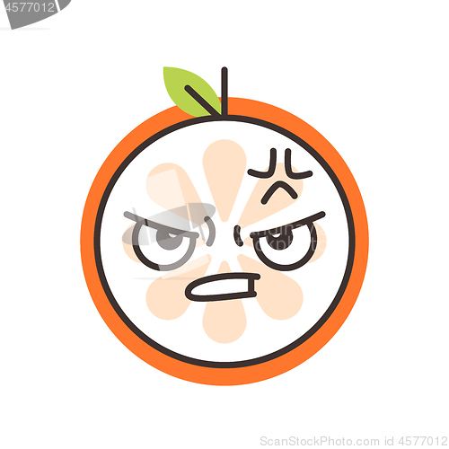 Image of Emoji - furious orange. Isolated vector.