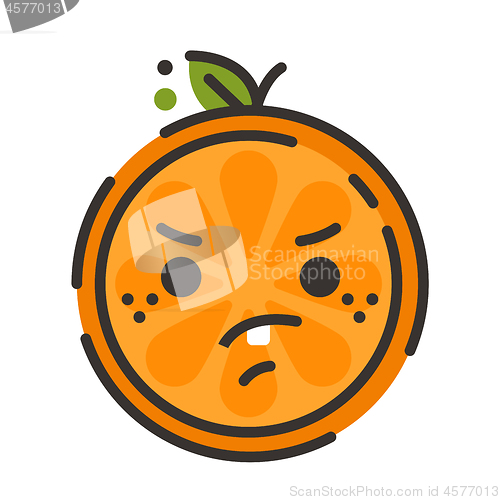 Image of Emoji - angry orange. Isolated vector.